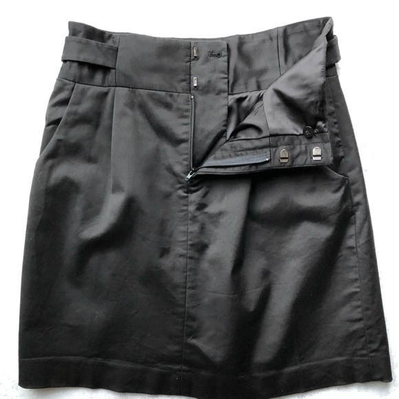 Club Monoco Black Belted Mini A-line Skirt 6 - Picture 2 of 8